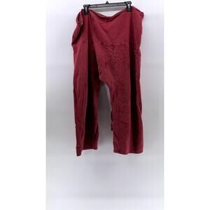 INTARAWUT Women's Burgundy Pull-On Cotton Drawstring Pant SZ M